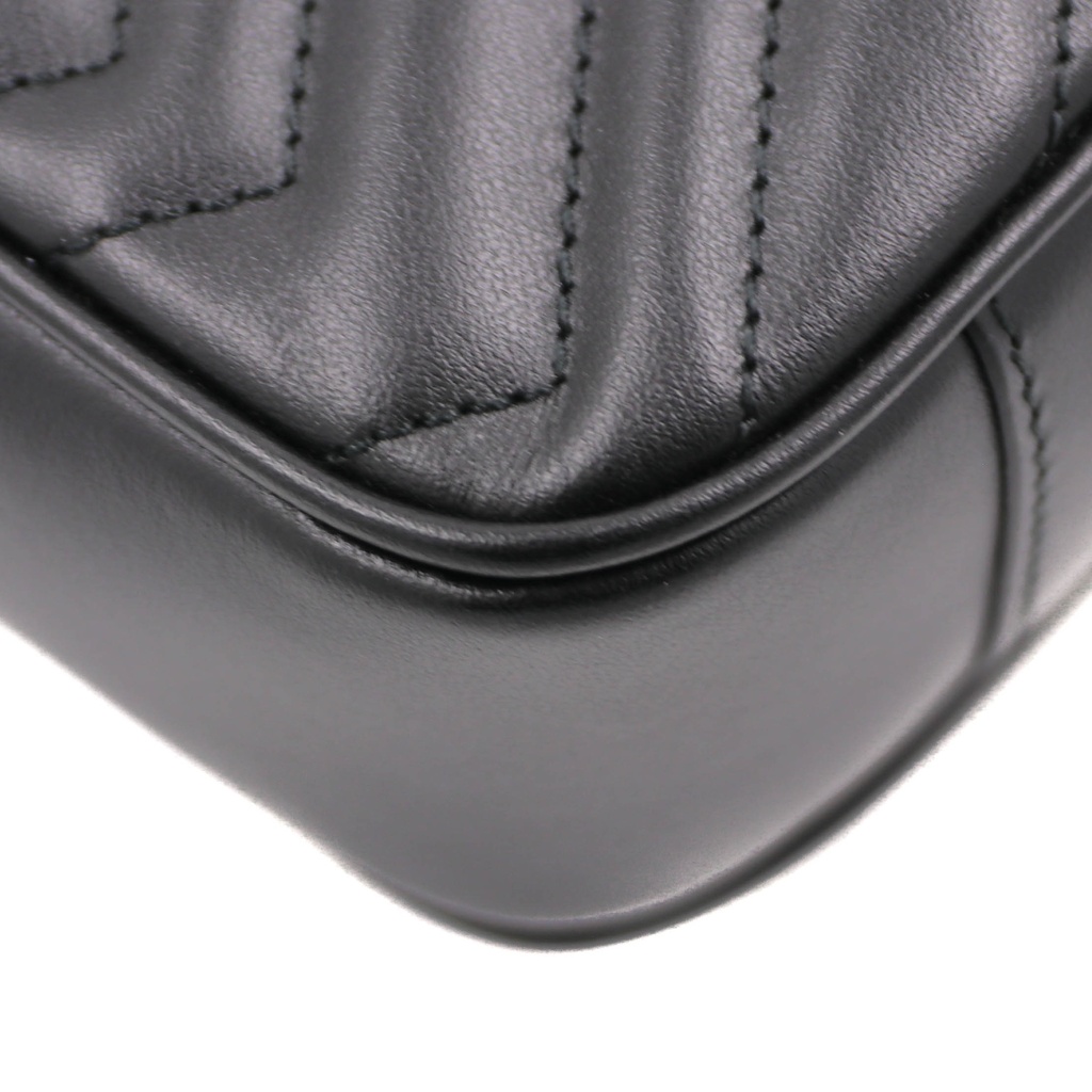 Gucci GG Marmont small shoulder bag in Black leather 734814