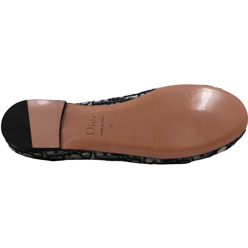 Christian Dior Poeme Ballet Flats In Blue and Beige Oblique In Size 37