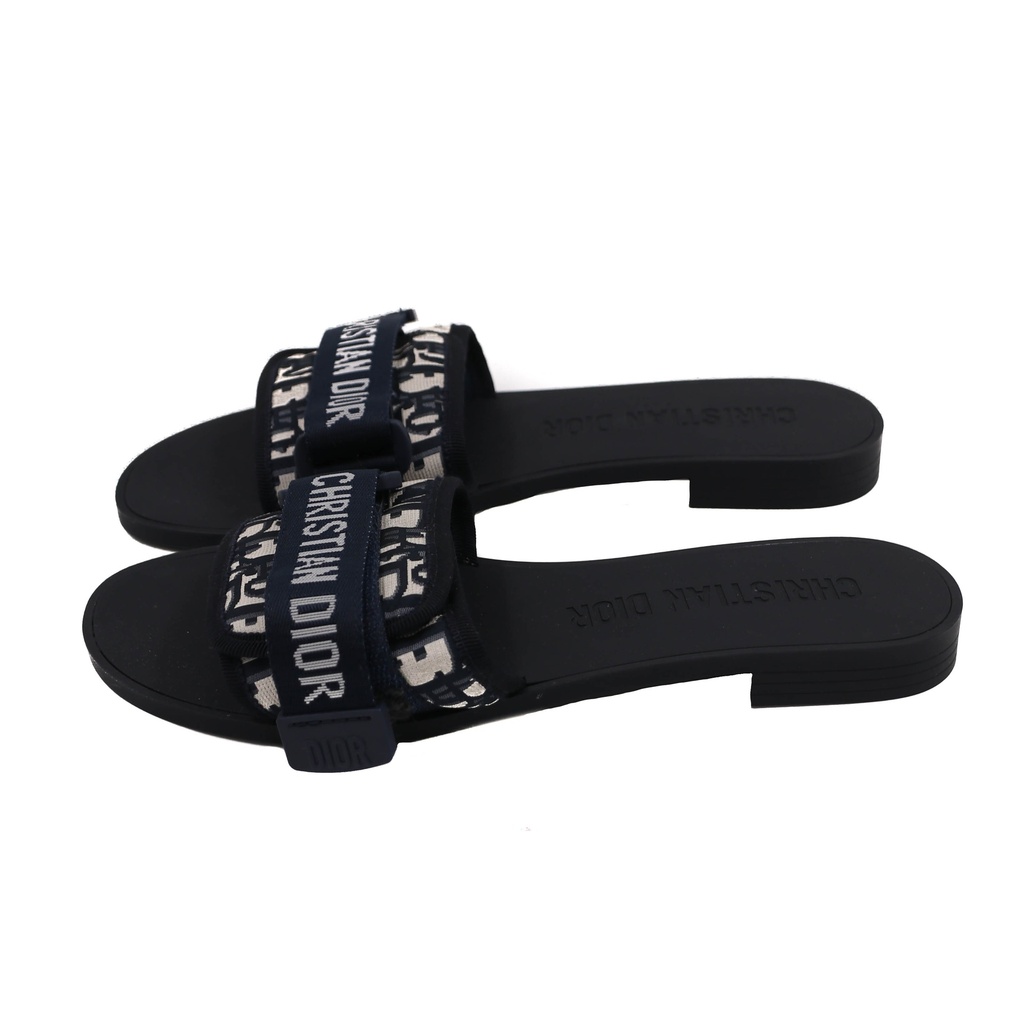 Christian Dior Technical Stretch Fabric Camouflage Slide Blue Size 38