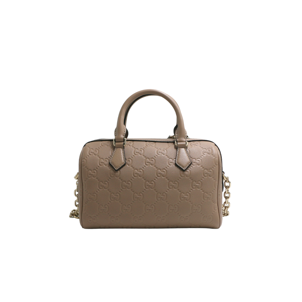 Gucci GG Beige Emblem Medium Boston Bag 815255