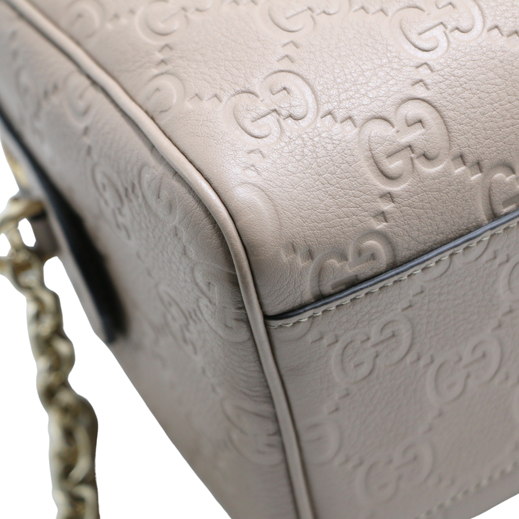 Gucci GG Beige Emblem Medium Boston Bag 815255