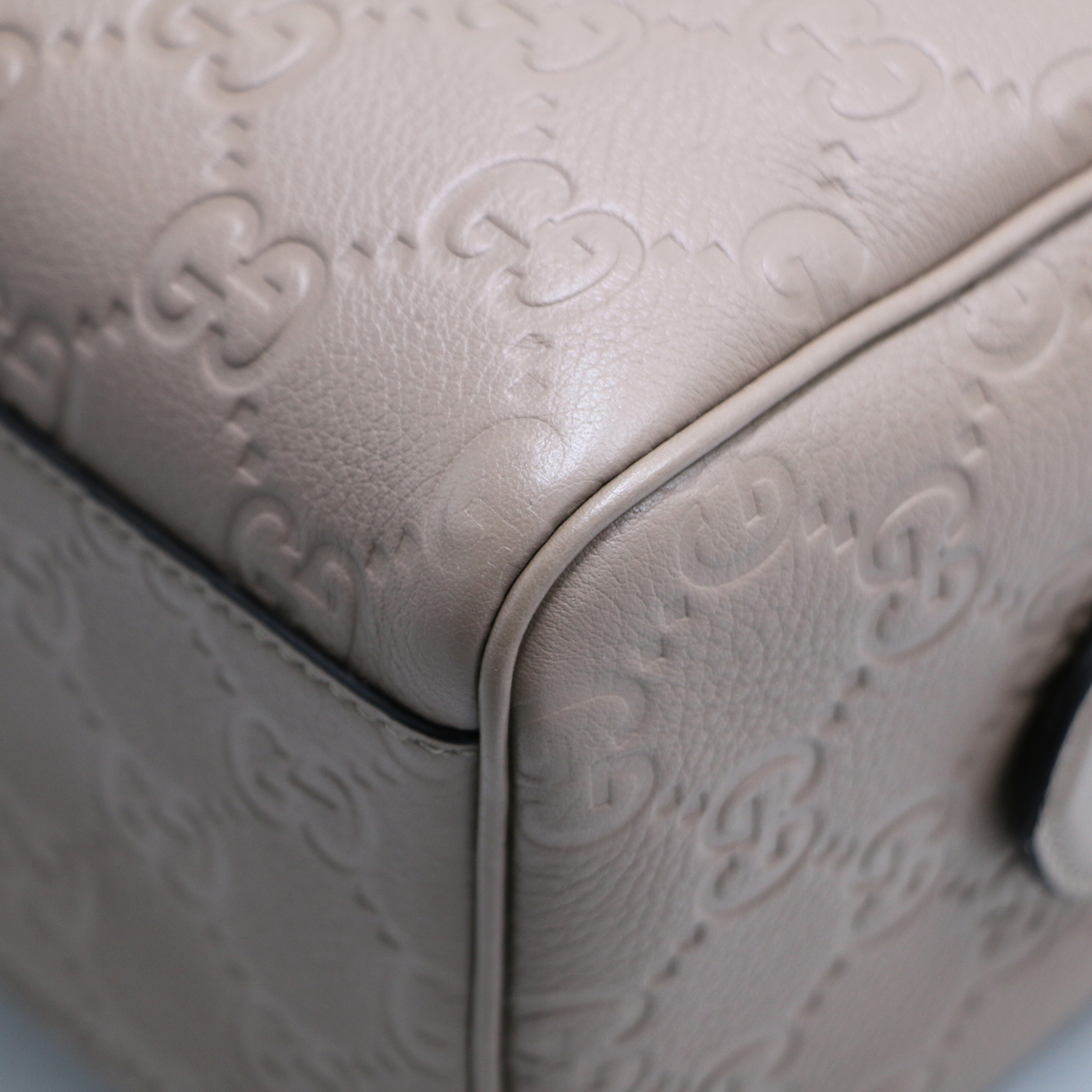 Gucci GG Beige Emblem Medium Boston Bag 815255