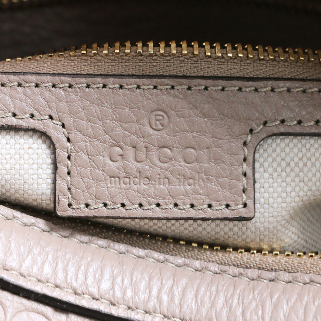 Gucci GG Beige Emblem Medium Boston Bag 815255