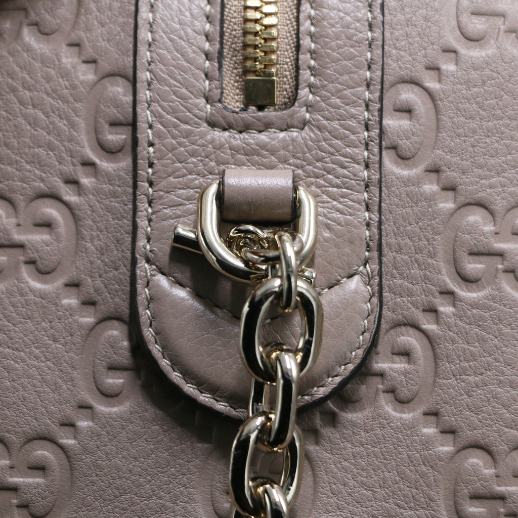 Gucci GG Beige Emblem Medium Boston Bag 815255