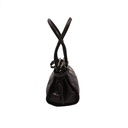 Prada Glossy Calfskin Triangle Medium Bonnie Shoulder Bag Brown