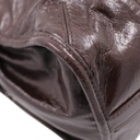 Prada Glossy Calfskin Triangle Medium Bonnie Shoulder Bag Brown