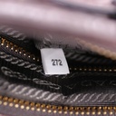 Prada Glossy Calfskin Triangle Medium Bonnie Shoulder Bag Brown