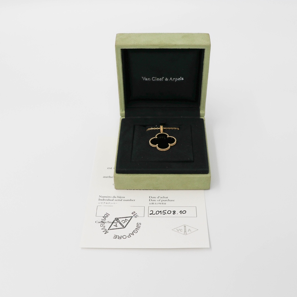 Van Cleef Magic Alhambra Necklace Onyx JE476383 2015