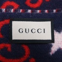 Gucci GG Red and Blue Silk Scarf 601176 In Size 30x200