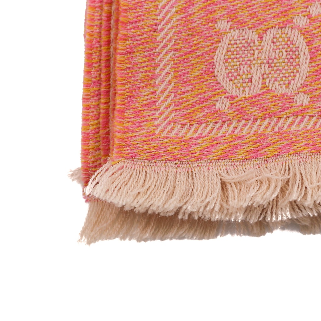 Gucci GG Pink Scarf Silk 627011 In Size 45x195