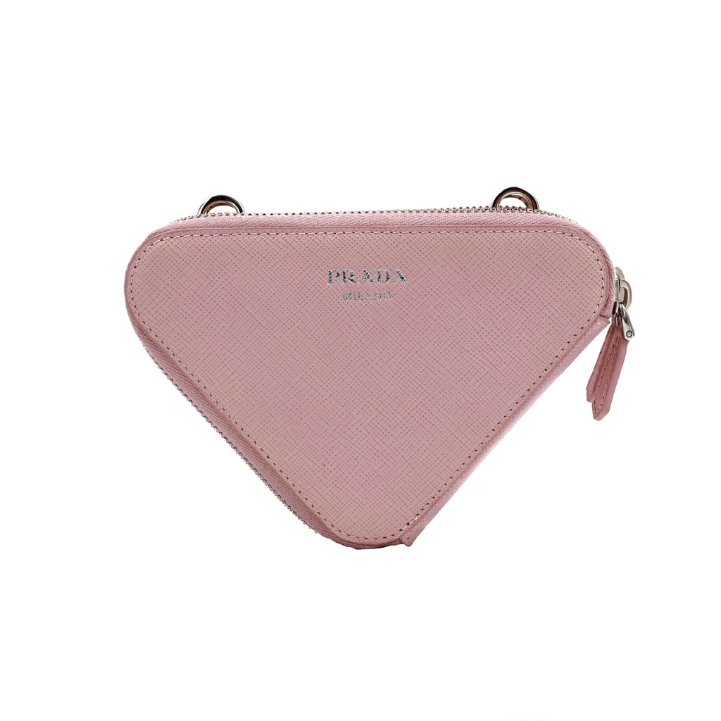 Prada Saffiano leather mini pouch bag in pink