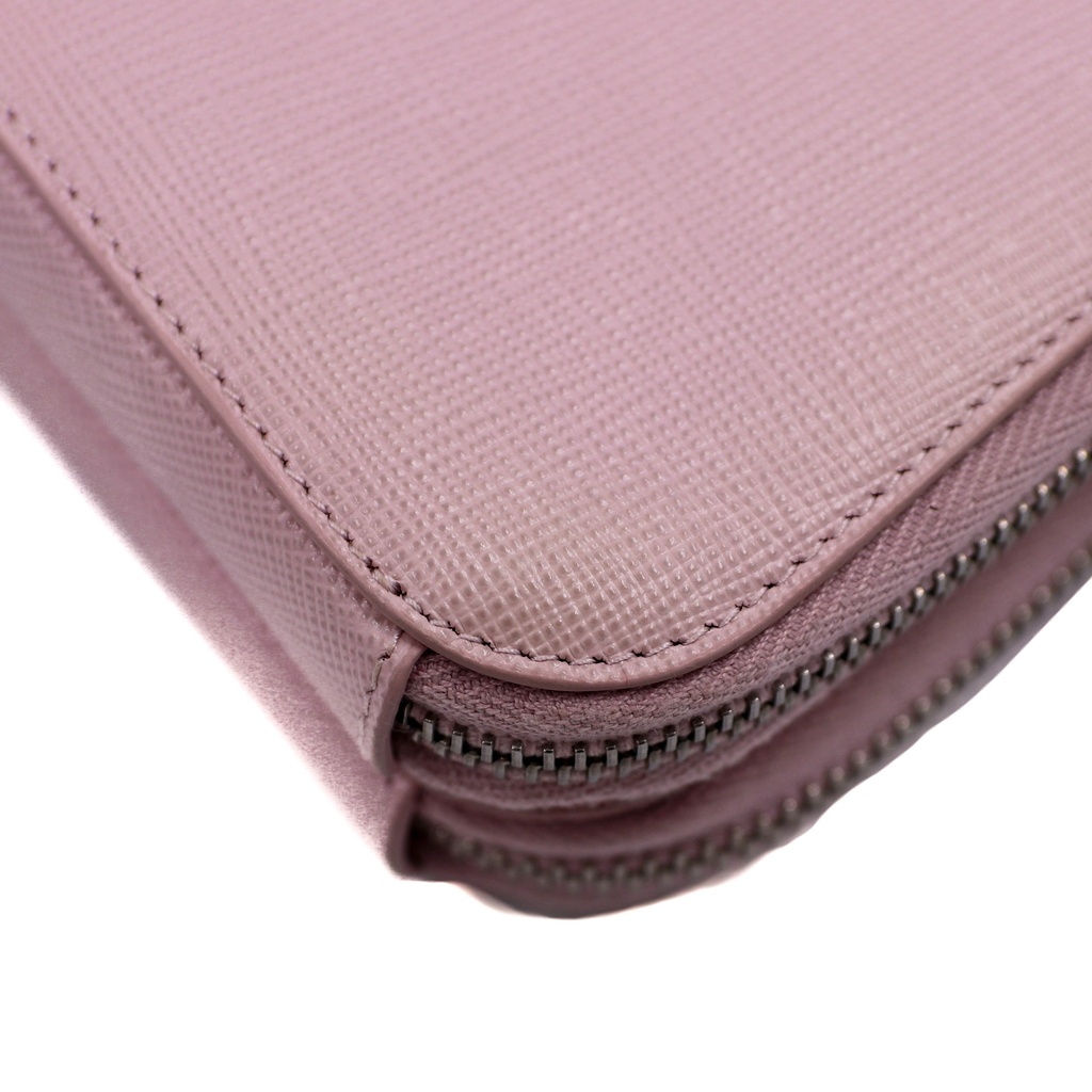 Prada Saffiano leather mini pouch bag in pink