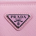 Prada Saffiano leather mini pouch bag in pink