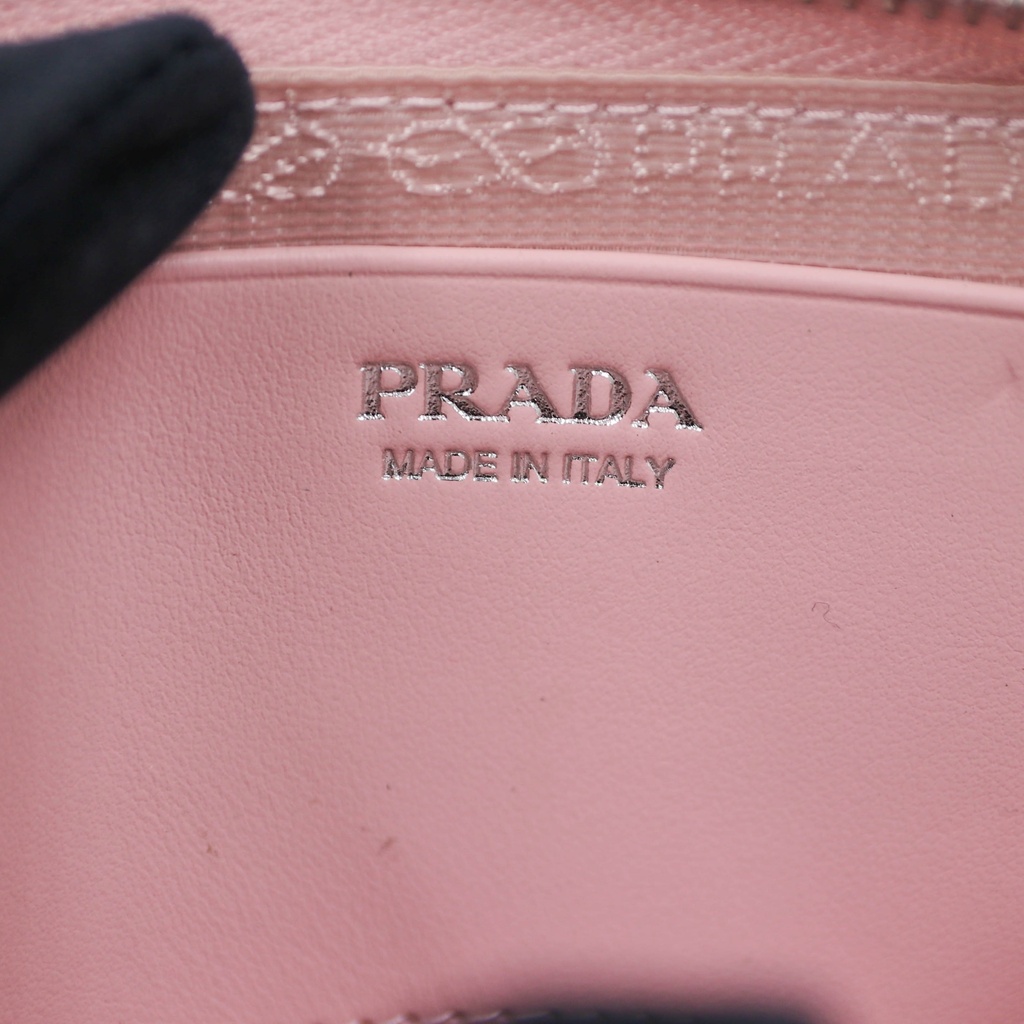 Prada Saffiano leather mini pouch bag in pink