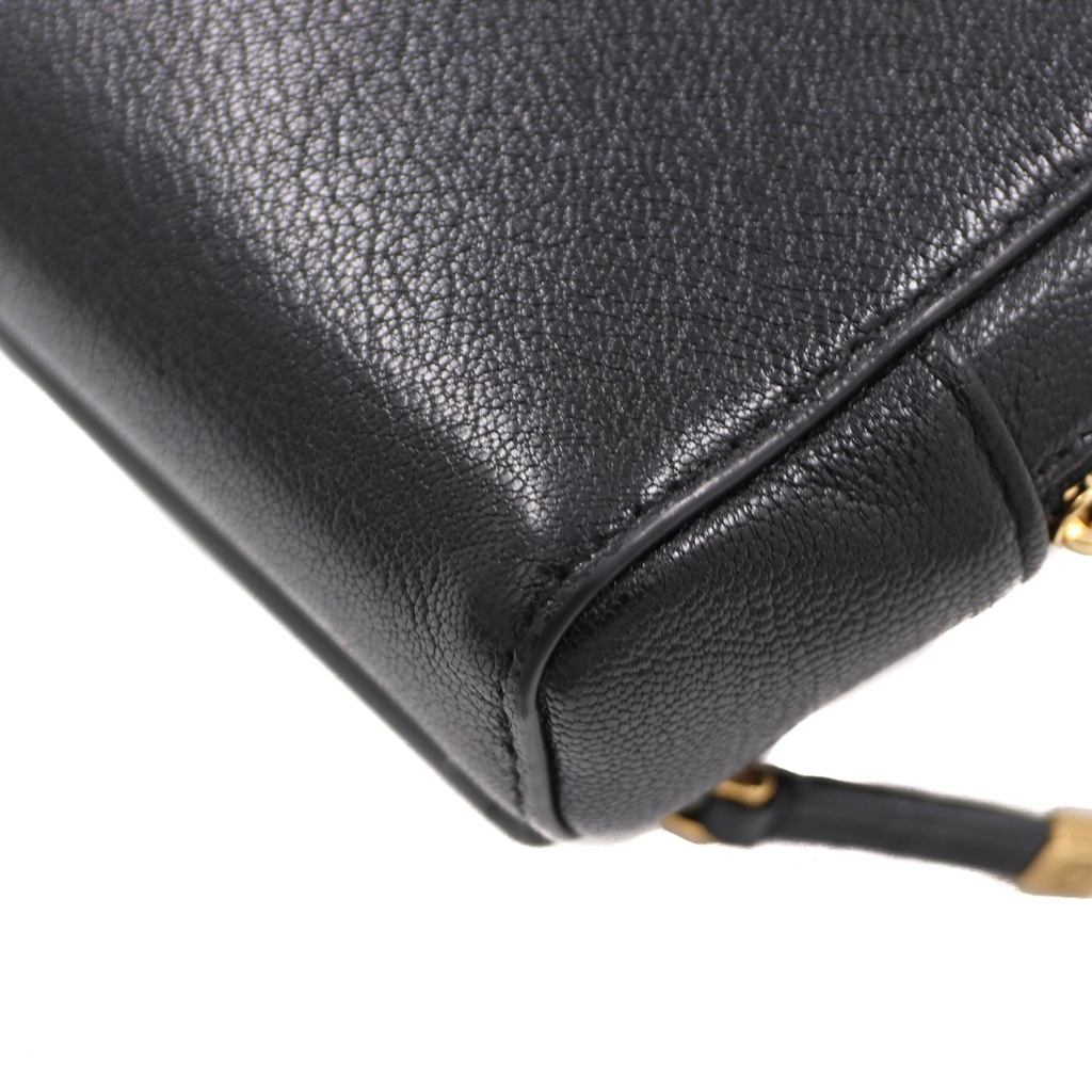 Christian Dior Black Goatskin Double Saddle Pouch Crossbody Bag