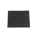 Prada Cardholder Black Grained Leather With a Silver-Tone Logo Plaque