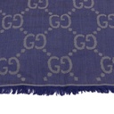 Gucci GG Blue Scarf Silk 755134 In Size 70x200