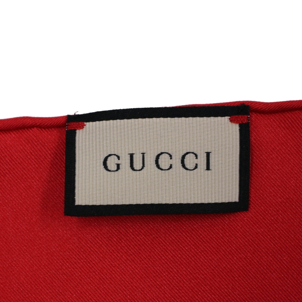 Gucci GG Red and Blue Silk Scarf 57361