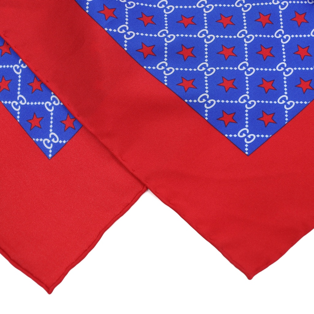 Gucci GG Red and Blue Silk Scarf 57361