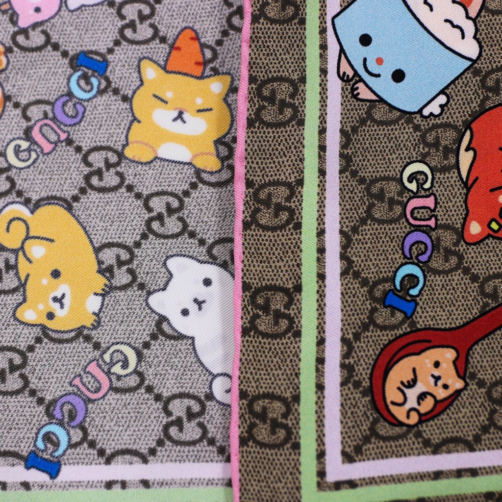 Gucci GG Multicolor Silk Scarf 736255 In Size 90x90