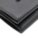 Prada Saffiano Triangle Tri-Fold Wallet Black