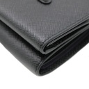 Prada Saffiano Triangle Tri-Fold Wallet Black