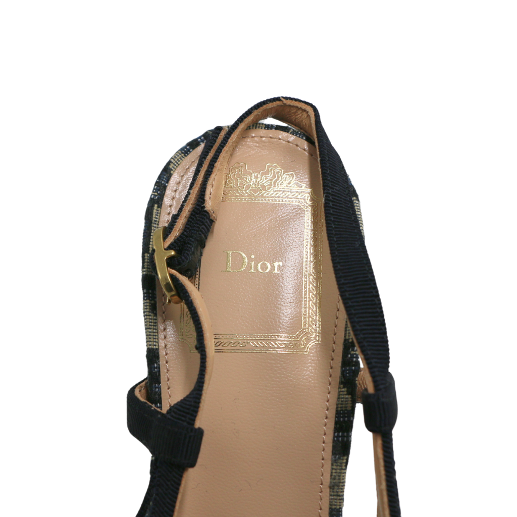 Christian Dior Idylle ballet heels in blue Iconic Toile de Jouy print Size 39 1/2