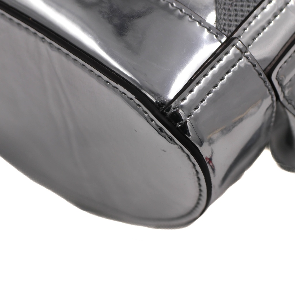 Gucci Small GG Patent Leather Silver Backpack 812427