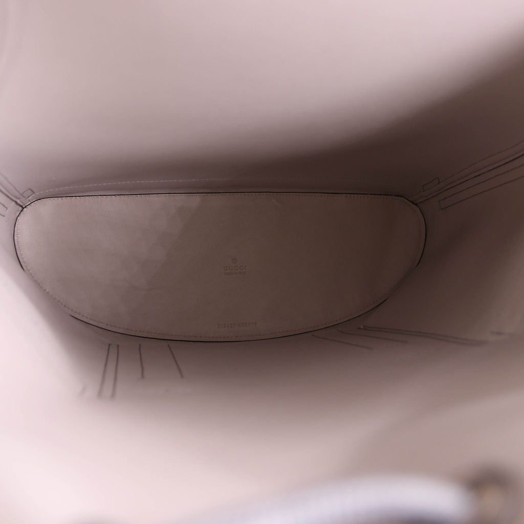 Gucci Small GG Patent Leather Silver Backpack 812427