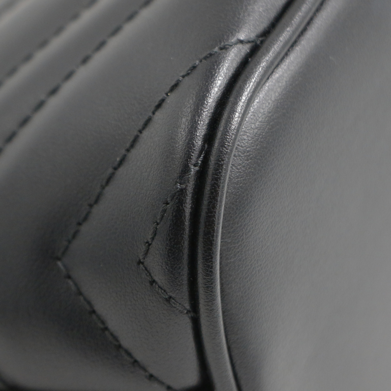 Gucci Leather GG Marmont Shoulder Bag Black 739166