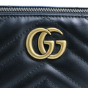 Gucci Leather GG Marmont Shoulder Bag Black 739166