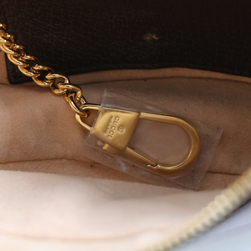 Gucci Ophidia Mini Beige And Ebony GG Supreme Canvas 658551