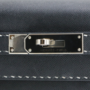 Hermes Kelly Sellier 28 Jet black white stitching Y2019