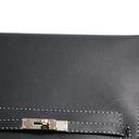 Hermes Kelly Sellier 28 Jet black white stitching Y2019
