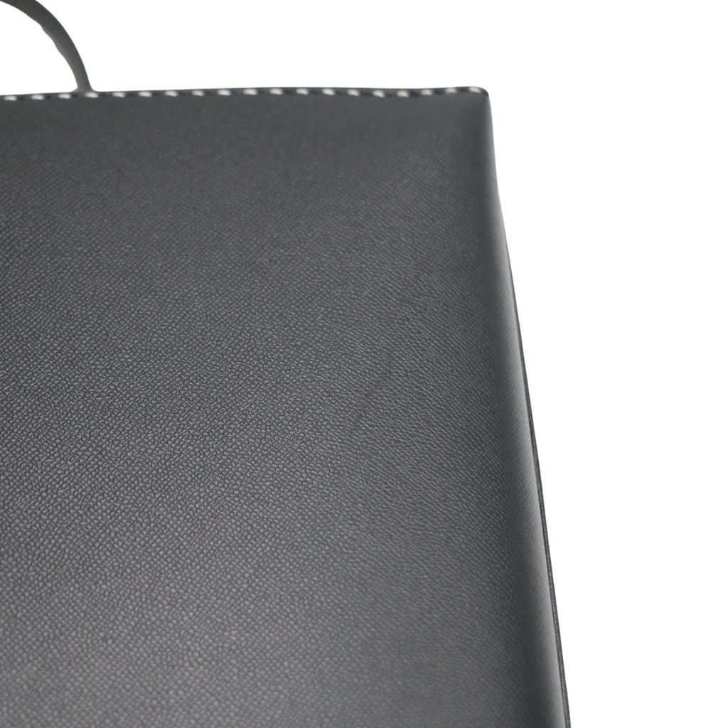 Hermes Kelly Sellier 28 Jet black white stitching Y2019