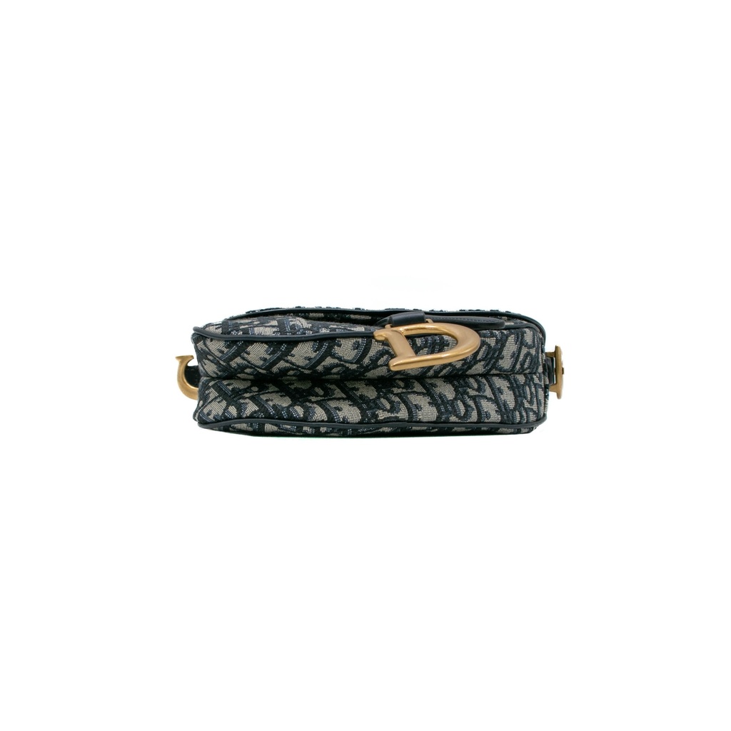 Christian Dior Oblique Mini Saddle Bag Blue