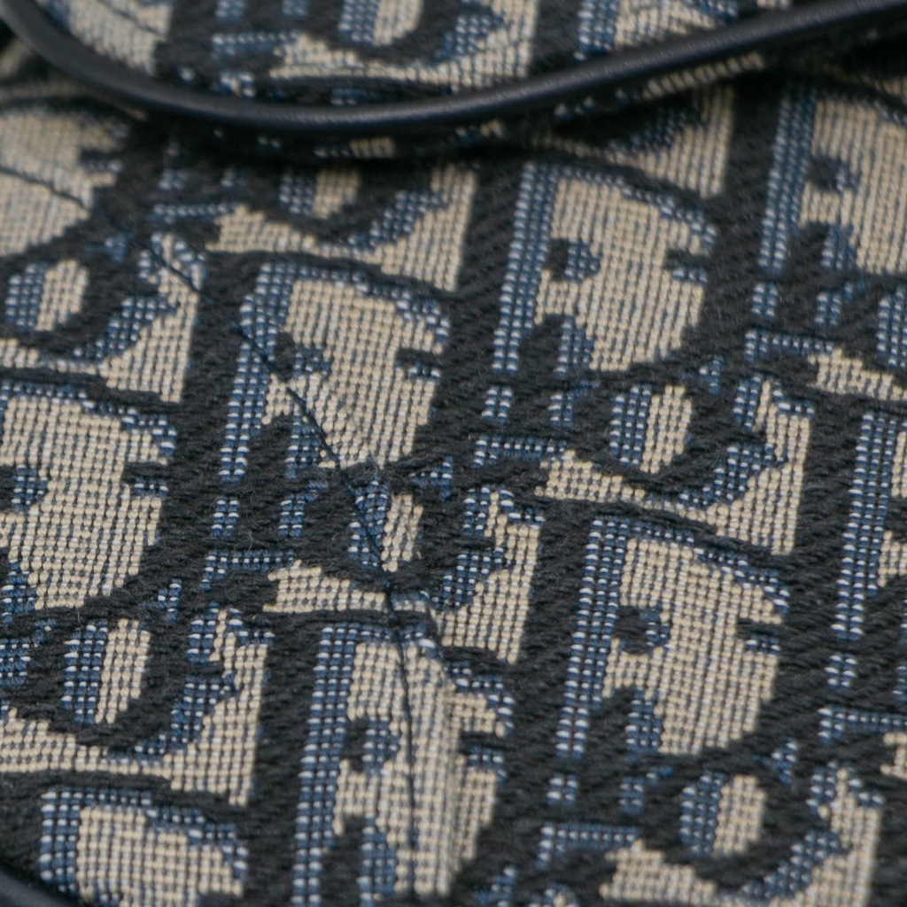 Christian Dior Oblique Mini Saddle Bag Blue