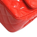 Chanel Classic Double Flap Jumbo Red Patent Leather