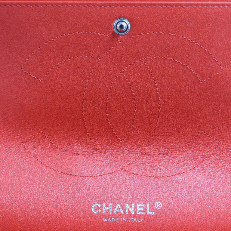 Chanel Classic Double Flap Jumbo Red Patent Leather