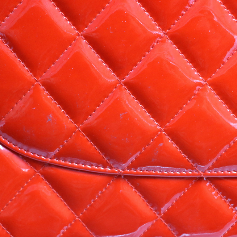 Chanel Classic Double Flap Jumbo Red Patent Leather