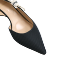 Christian Dior J'Adior Slingback Pump Black Technical Fabric In Size 37