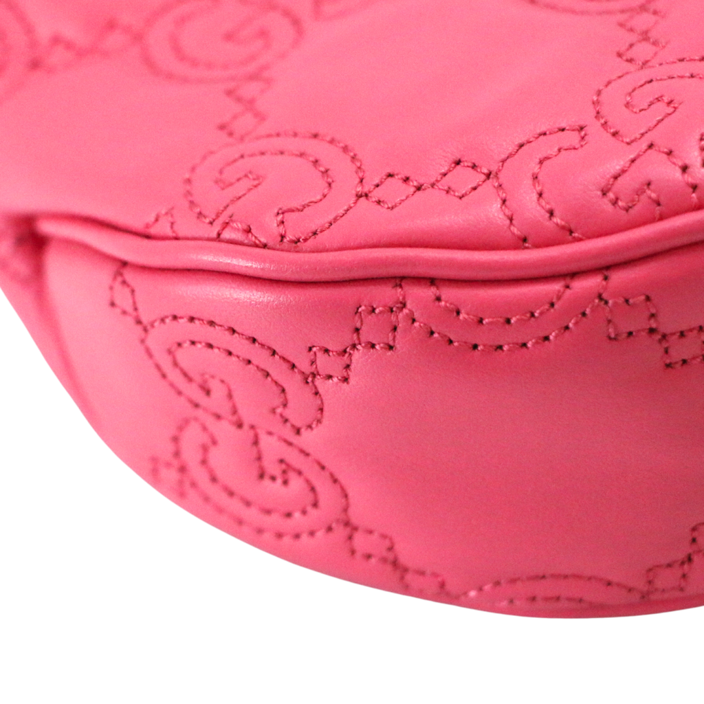 Gucci GG Matelassé Mini Bag In Pink Leather 739736