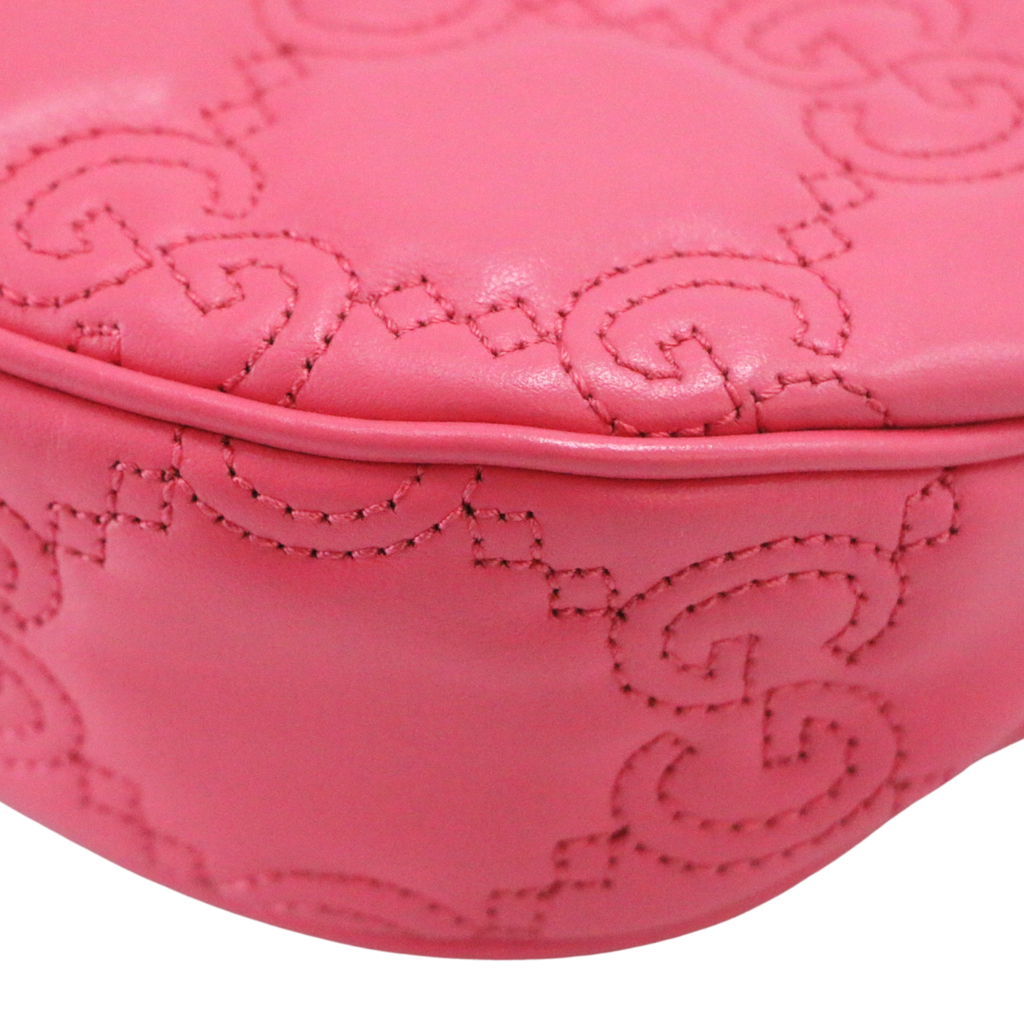 Gucci GG Matelassé Mini Bag In Pink Leather 739736