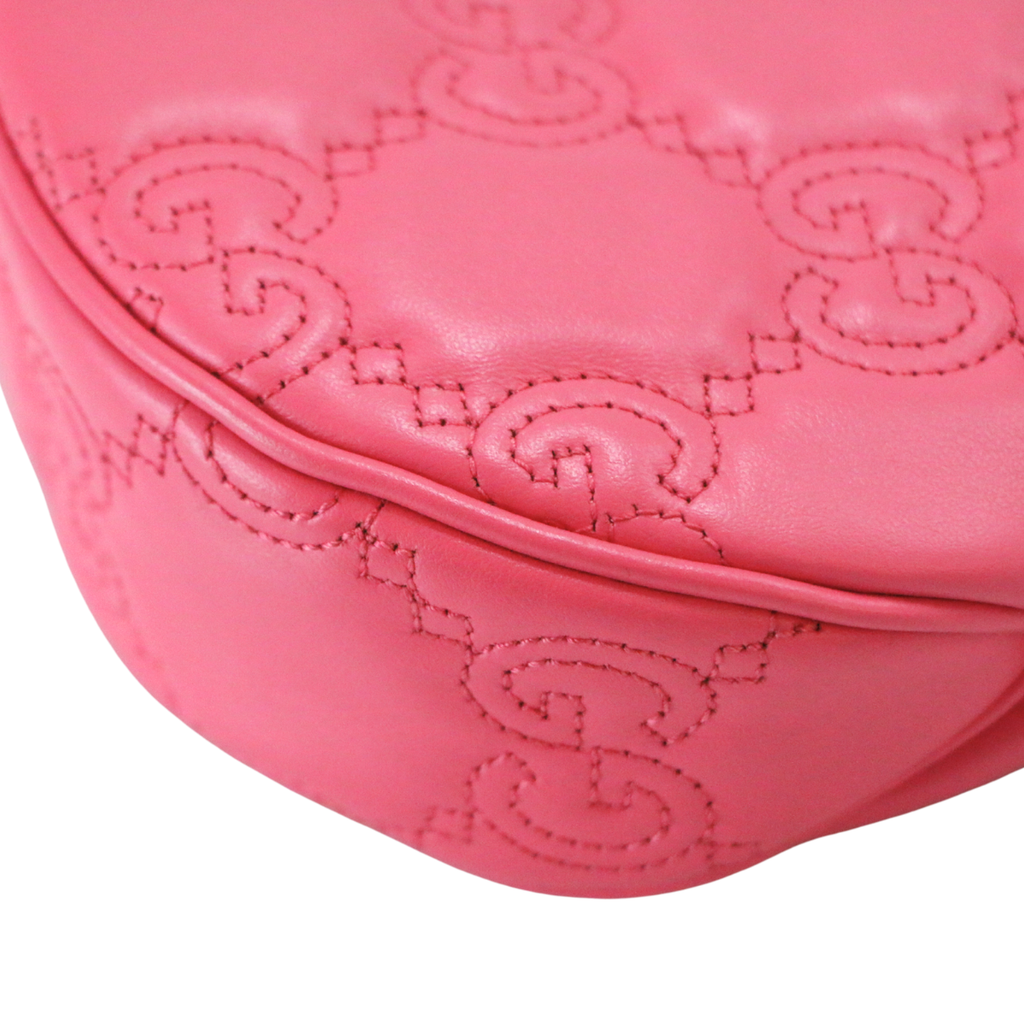 Gucci GG Matelassé Mini Bag In Pink Leather 739736