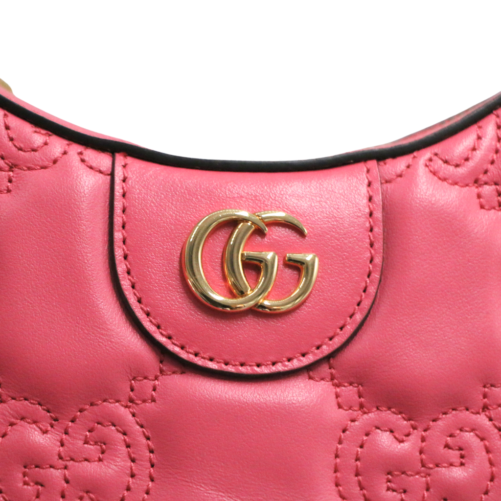 Gucci GG Matelassé Mini Bag In Pink Leather 739736