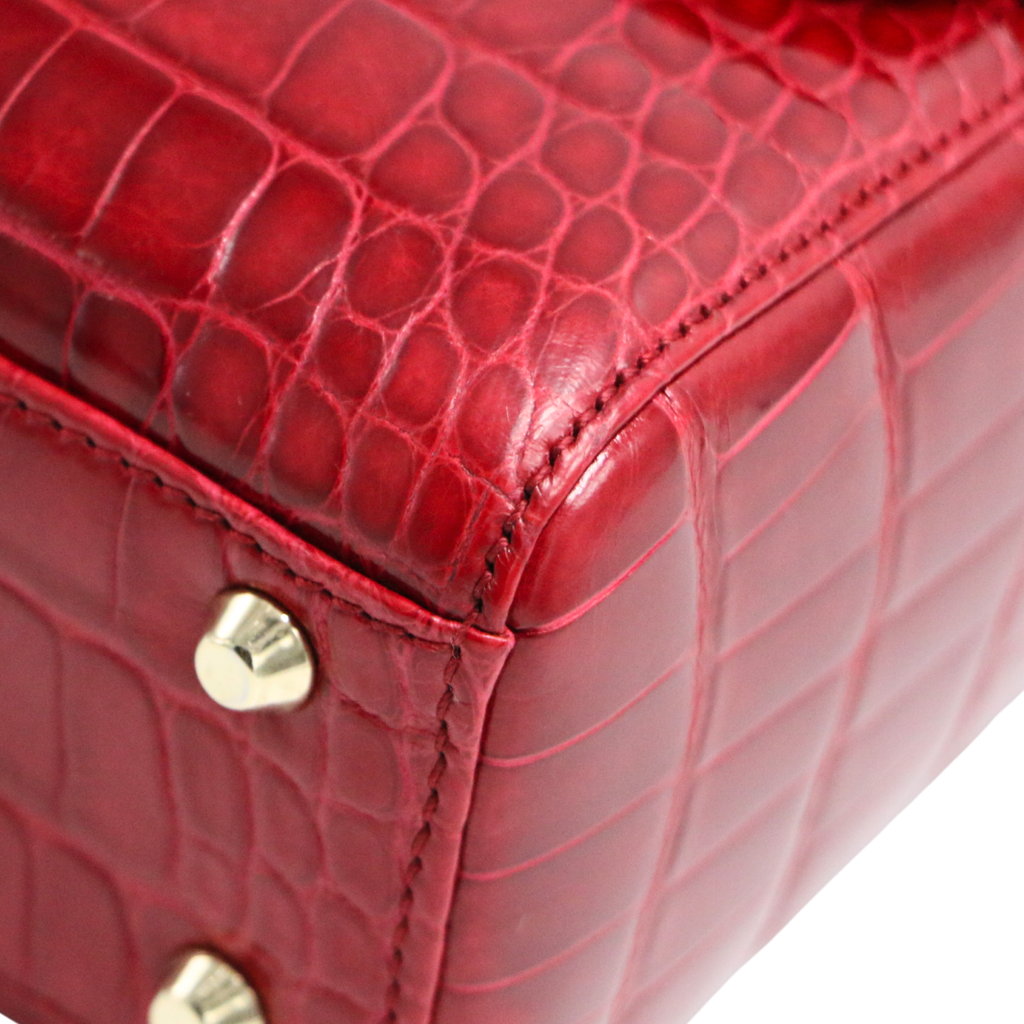 Christian  Dior Alligator Pink Lady Dior Mini Handbag