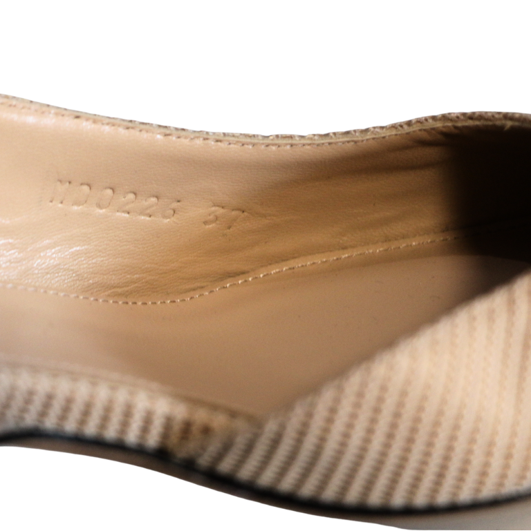 Christian Dior J'Adior Slingback Pump Beige Technical Fabric In Size 37