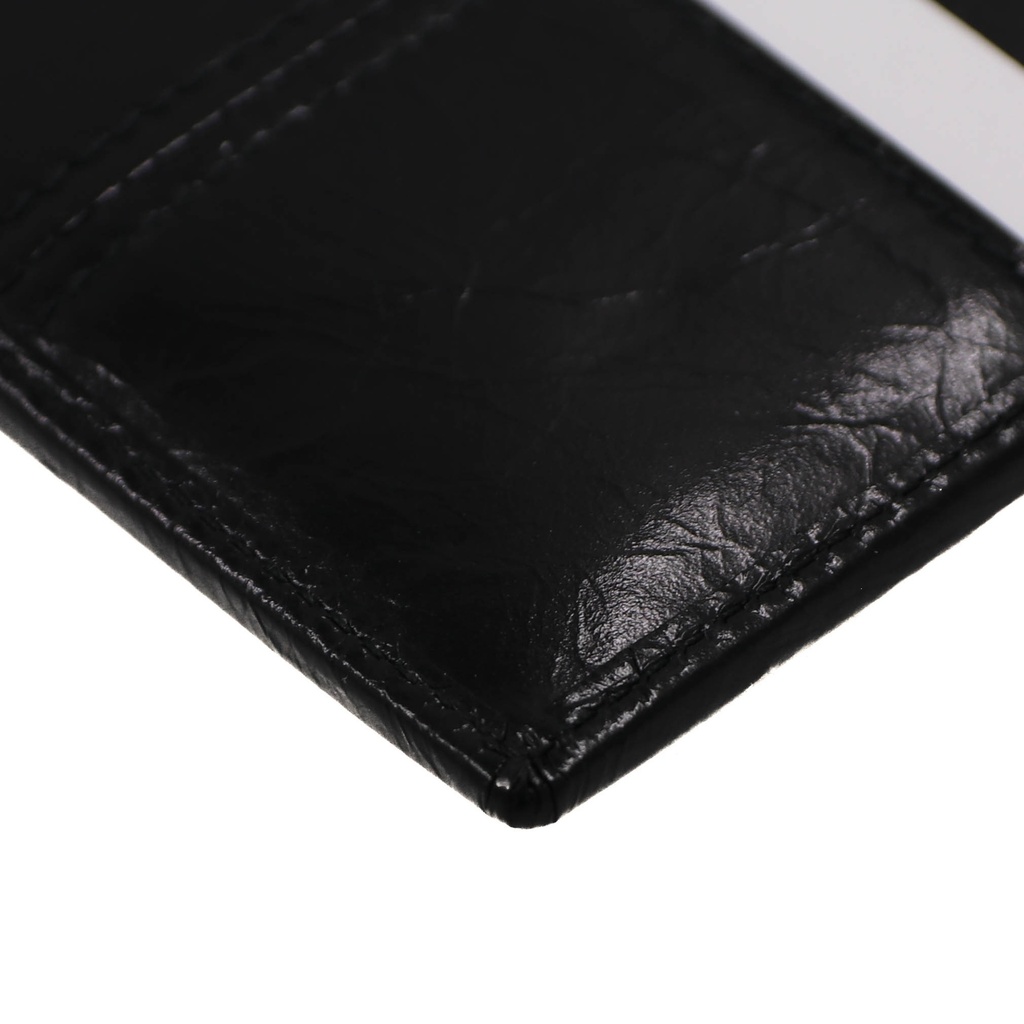 Prada Soft leather enameled metal triangle logo Cardholder