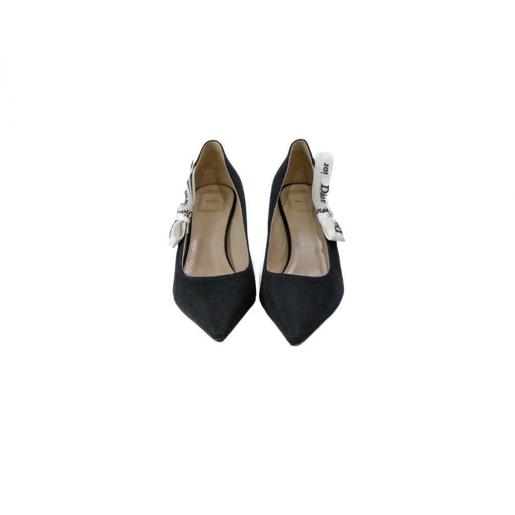 Christian Dior J'Adior Pump Black Technical Fabric Size 38 1/2