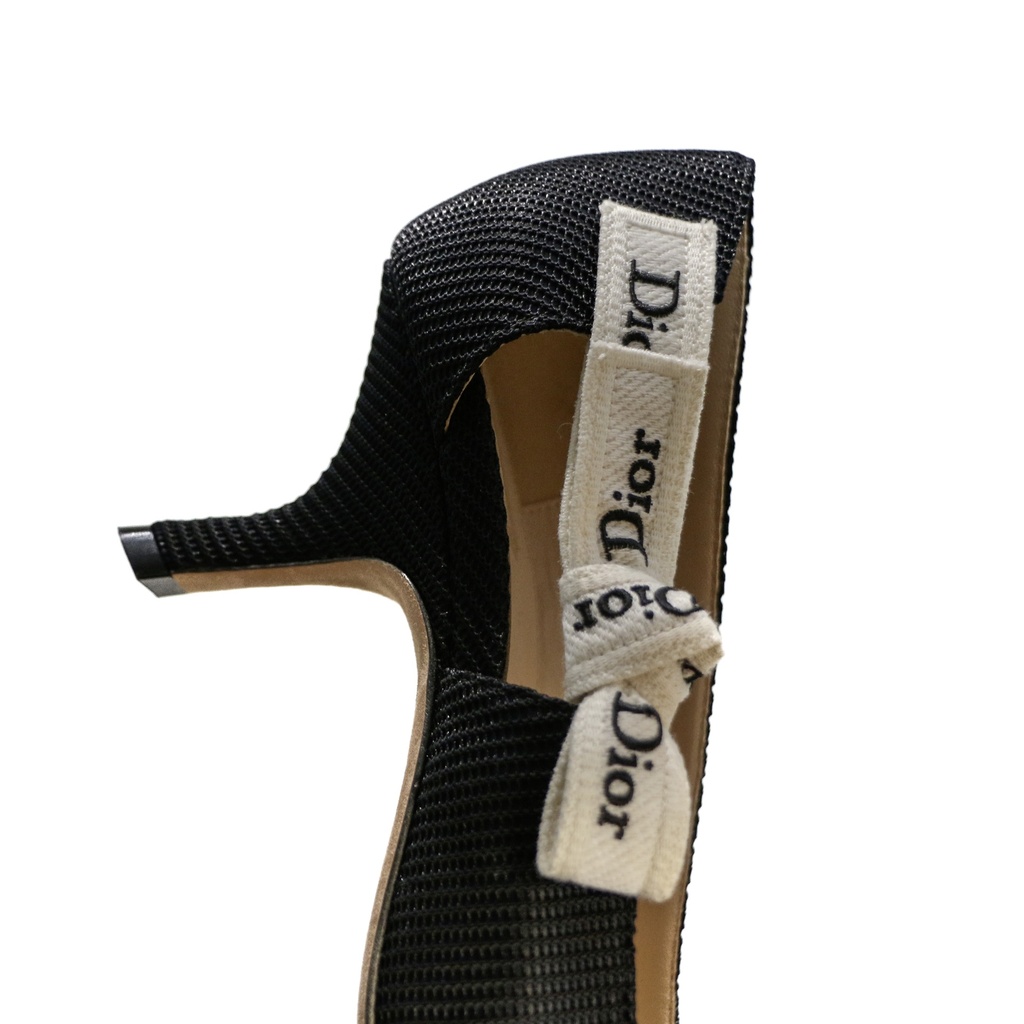 Christian Dior J'Adior Pump Black Technical Fabric Size 38 1/2